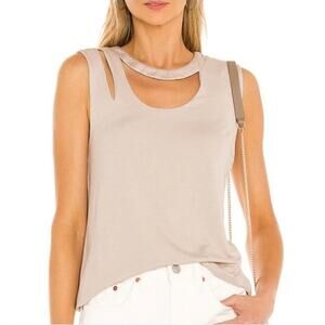 The Hour Boutique Taupe Cut Out Tank NWT